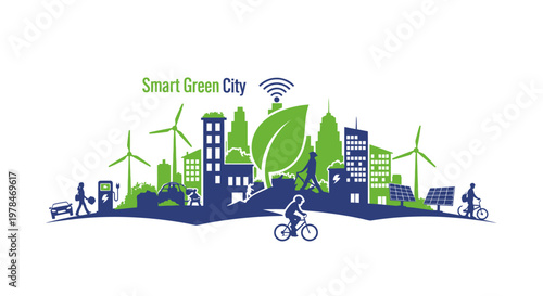 City Sustainable Eco Friendly Green Concept.