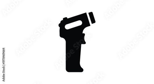 Black silhouette of a handgun simple design isolated on a white background silhouette
