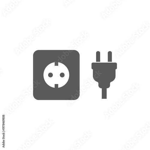 flat illustration design vector of electrical plug and socket
