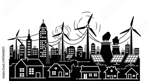 Wind Turbines Generating Clean Energy.