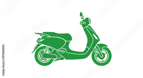 Green Scooter Vehicle Transportation Icon.