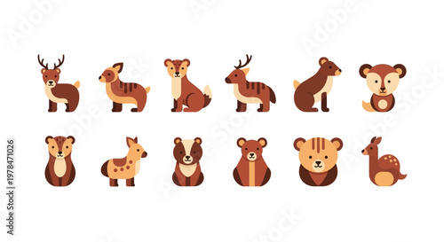 Various animals gathered in a natural setting for illustration