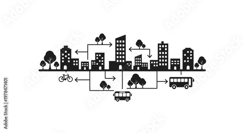 City traffic flow with vehicles moving.