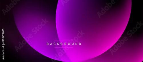 Abstract purple gradients form overlapping circles. Minimalist design with dark background creates modern aesthetic. Text reads background.