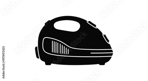 A black silhouette of a household steam iron simple and modern silhouette