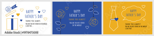 父の日カードデザイン3種セット 3 set of Father’s Day card design.