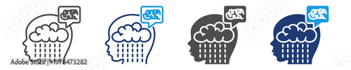 mental disorder  icon set multiple style