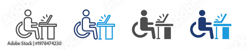 disability working  icon set multiple style