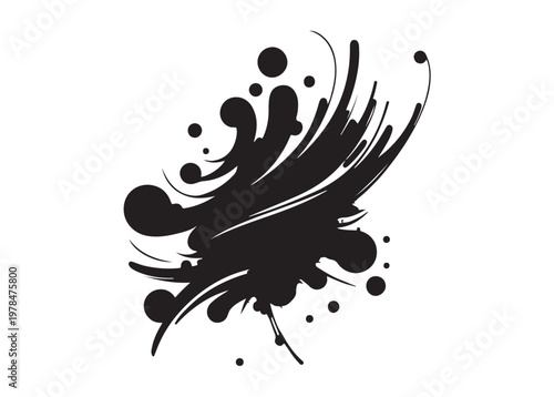 splashes logo silhouette vector, ink splash silhouette vector illustration, paint splashes silhouette vector logo, black ink splash logo silhouette design on white background