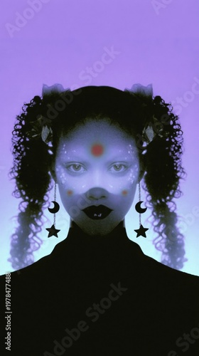 Ethereal portrait with celestial elements.