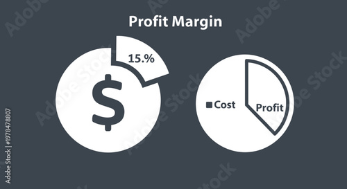 Profit margin infographic with dollar sign.