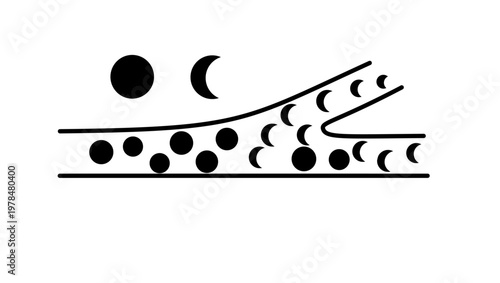 Sickle cell anemia, black isolated silhouette