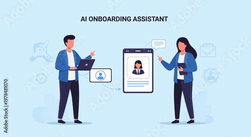 AI onboarding assistant helping new employees with digital identity verification.