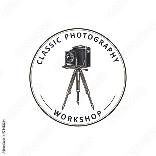 Photography Classic Vintage Camera Workshop Logo Illustration