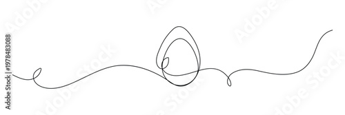 Easter egg one line drawing. Continuous one line drawing ester egg. Happy Easter, Vector illustration eps 10.