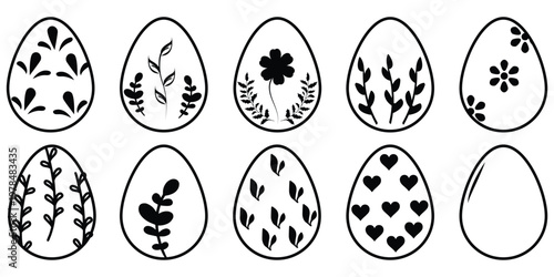 Easter egg icon, vector. Ester eggs shell. Egg shell and egg icon set. Cracked egg vector illustration eps 10.