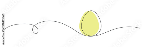 Easter egg one line drawing. Continuous one line drawing ester egg. Happy Easter, Vector illustration eps 10.