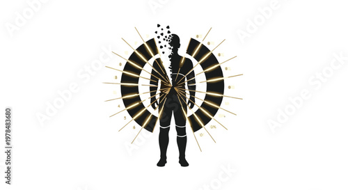 futuristic robot with glowing lines and circuits