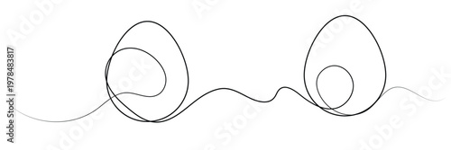Easter egg one line drawing. Continuous one line drawing ester egg. Happy Easter, Vector illustration eps 10.