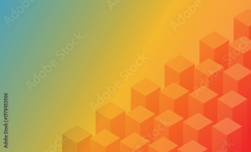 Modern abstract background with futuristic 3D cube arrangement design. Creative vector design with checkered style for brochure, presentation, certificate and advertisement. EPS. 2