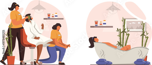 Two construction workers collaborating on a building project in a 3d workspace