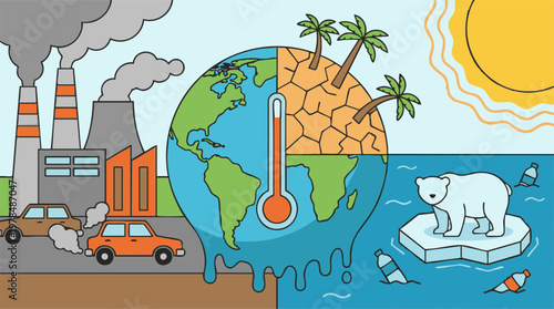 Global Warming and Climate Change Impacts: Pollution, Drought, and Arctic Melt