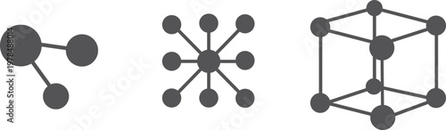 Graph theory diagrams showing different geometric and network structures