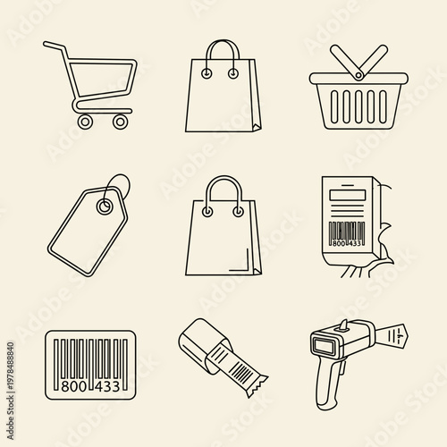 Shopping cart and retail icons 3.