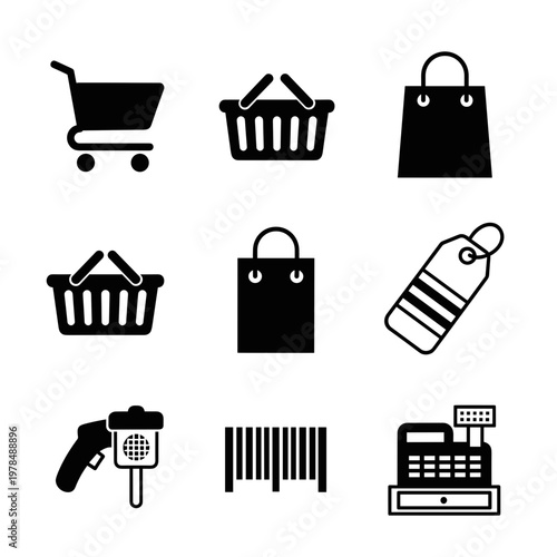 Shopping cart and retail icons 14.