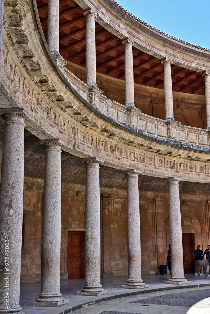 Fototapeta premium Granada, il palazzo di Carlo V dell'Alhambra, Andalusia, Spagna