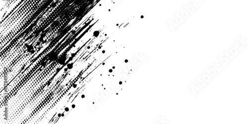 Grunge tire tracks, wheel braking marks. Truck, car or motorcycle tread pattern silhouettes. Auto race, motorsport, speed racing design element. Vector illustration