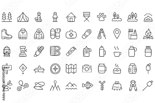 Nature and Camping Symbol Pack for Travel and Tourism Graphics