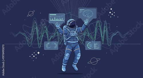 Astronaut's odyssey through data: Exploring mind and cosmos in digital frontier