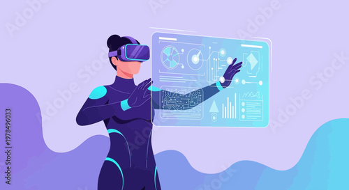 Augmented future exploring data virtual reality interface empowering tech innovations