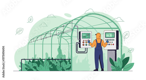 Automated greenhouse management system controlling optimal growth environment process