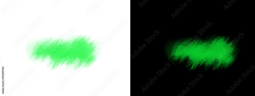 Fototapeta premium Abstract Green Glow Mist Light Effect on Dark Minimal Background