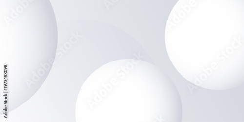 White geometric abstract background overlap layer on bright space with lines effect decoration. Modern graphic design element circles style concept for banner.