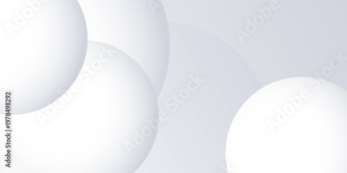White geometric abstract background overlap layer on bright space with lines effect decoration. Modern graphic design element circles style concept for banner.