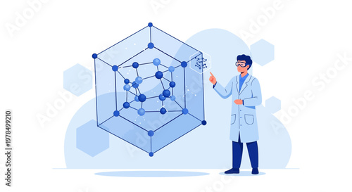 Scientist studies molecule structure and research development in innovation lab with modern