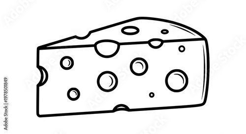 Swiss cheese block vector isolated, cheese with holes, dairy product, gourmet food ingredient, clean design, scalable illustration
