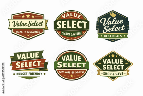 Value select labels offering quality, smart savings, best deals, budget friendly prices, and shopping discounts