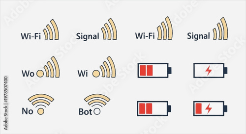Icons representing Wi-Fi signal strength and battery charge levels.
