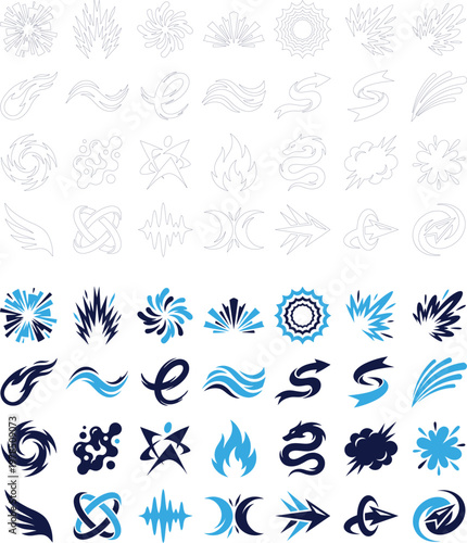 Assorted vending machine and gumball machine icons outline and filled.