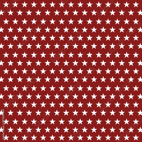 Vector illustration, white stars on red background, square background. Vector with space for copy, text and ads, suitable for print packaging and advertising. Illustration for 4th of July, memorial