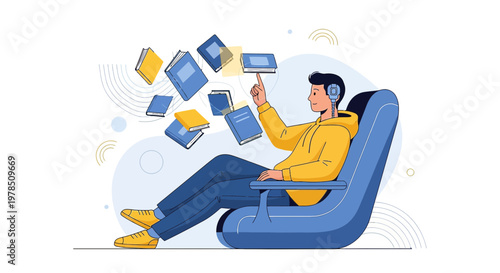 Concept design illustrating effortless learning with digital tools and information streams