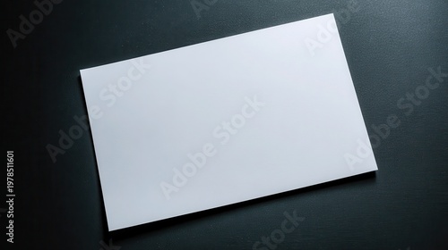 Blank White Paper Sheet on Dark Surface for Office or Art Use