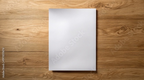Blank Paper on Wooden Surface with Natural Rustic Background