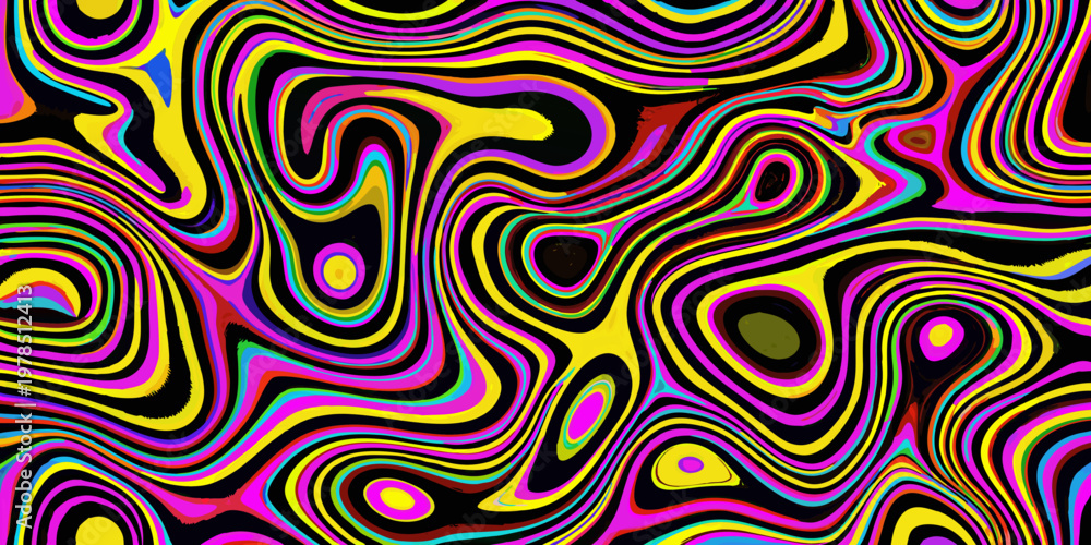 Obraz premium Vibrant swirling abstract pattern with bright colors and optical illusions