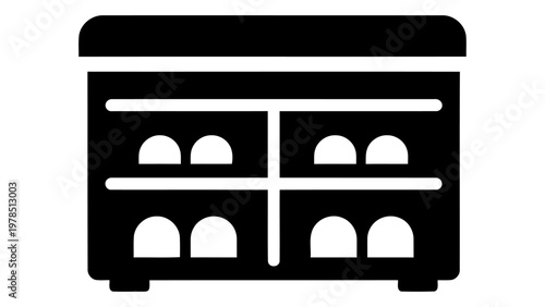 Shoe storage bench icon