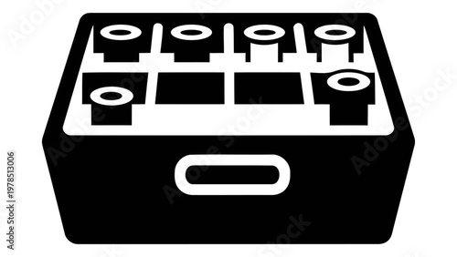 Thread organizer box icon for sewing and embroidery supplies